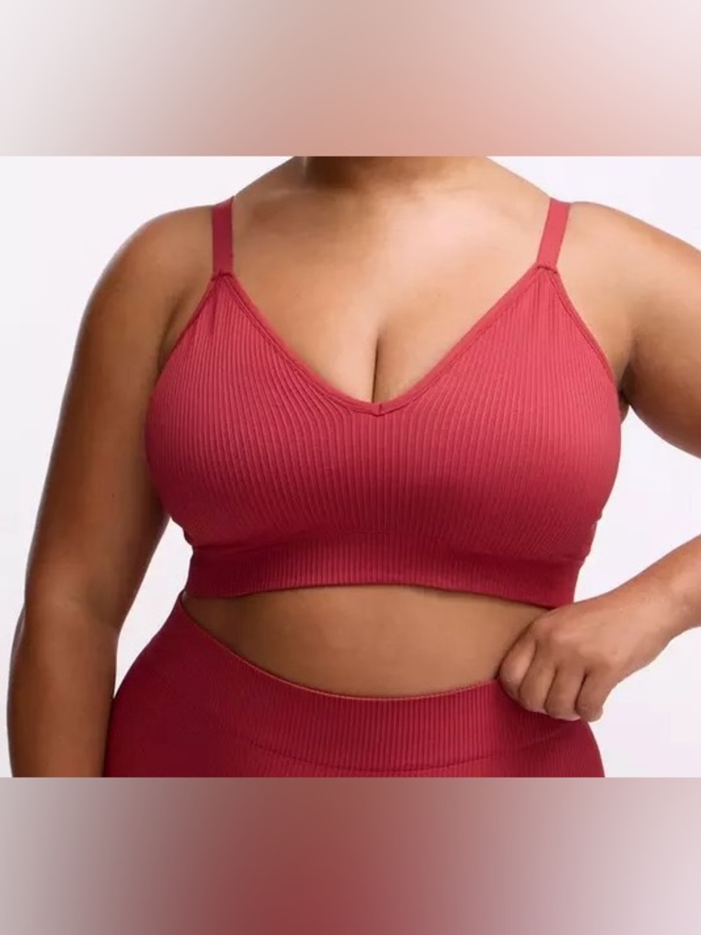 NWT Torrid Lightly Lined Seamless Rib V-Neck Bralette